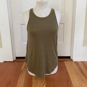 Chaser NWT‎ Olive Green Open Back High NeckTank Top Medium